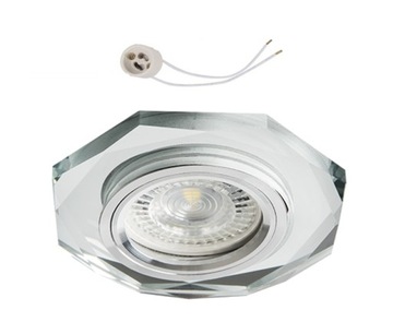 Oprawa sufitowa szklana halogen do LED GU10 lustro