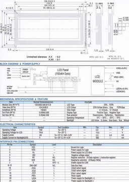 ART New LCD 192x64-F (Y/G - LED) - ШТЫРЬКИ Сбоку