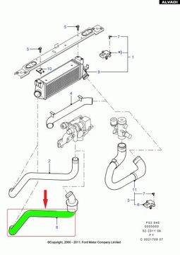 ШЛАНГ ТУРБОИНТЕРКУЛЕРА FORD TRANSIT MK6 2.0 D