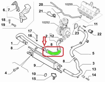 ШЛАНГ ИНТЕРКУЛЕРА FIAT DOBLO 1.3 Multijet