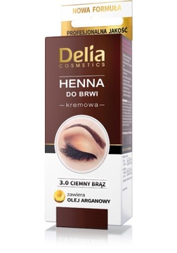 Delia henna do brwi w kremie 3.0 ciemny brąz