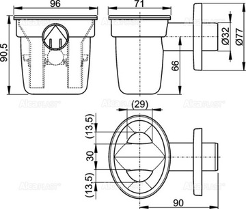 Сифон для конденсата AlcaPlast с шариком AKS1Z