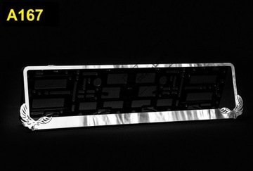 Рамка номерного знака ПОЛЬША из нержавеющей стали, хромированная