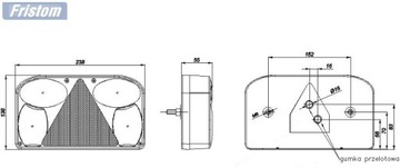 LAMPA TYLNA PRAWA Z TRÓJKĄTEM ODBLASKOWYM FT88 PCF