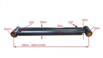 ГИДРАВЛИЧЕСКИЙ ЦИЛИНДР SMT1PL 90x45x650 L= 905 мм