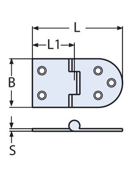 ПЕТЛЯ 76x40x4 АСИММЕТРИЧНАЯ 8910 КИСЛОУСТОЙЧИВАЯ А4