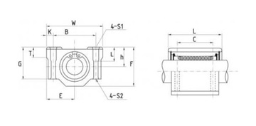 ЛИНЕЙНЫЙ ПОДШИПНИК SMA 10 GUU В КОРПУСЕ SMA10GUU