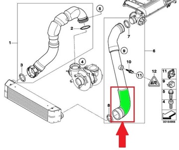 ТРУБКА ИНТЕРКУЛЕРА BMW 5 E60 E61 11617799402