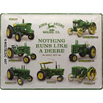 Вывеска JOHN DEERE MODELS, жесть, 30х40