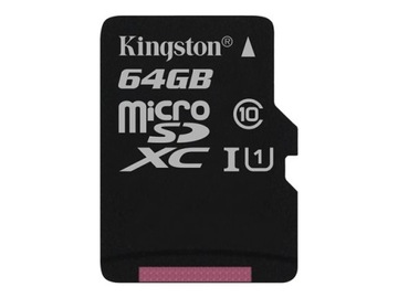 Карта micro SD KINGSTON 64 ГБ microSD + АДАПТЕР