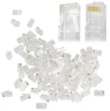 Wtyki 8P8C końcówki RJ45 UTP 5e drut 100szt