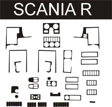 SCANIA R 04+ ШПОН КАПИТАНЫ НАКЛЕЙКИ ПАНЕЛЬ ДЕКОР КОКПИТ 3D НАКЛЕЙКИ