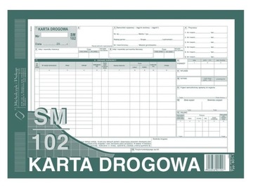 801-1N Karta Drogowa SM/102 Numerowana Samochód A4