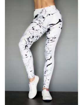 SHAPESTAR LEGGINS - MARBLE STAR S белый фитнес