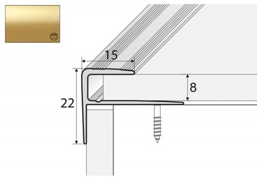 Aluminiowa listwa schodowa A60, 120cm ZŁOTO