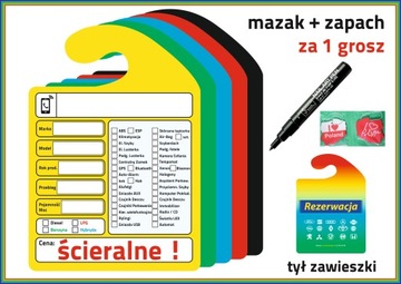 Zawieszki komisowe ŚCIERALNE25 szt +MAZAK+zapach