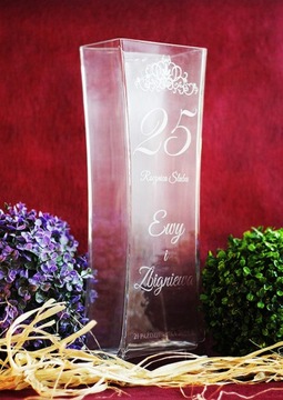 Ваза с гравировкой, подарок на день рождения 30 40 50 60