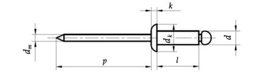 4,8x35 AL/ST Заклепки глухие ISO 15977 25 шт.