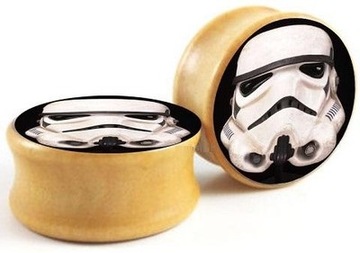 DREWNIANY TUNEL PLUG 14mm Star Wars Stormtrooper