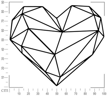 НАКЛЕЙКИ НА НАСТЕНУ С ГЕОМЕТРИЧЕСКИМ СЕРДЦЕМ 100см