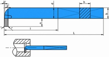 Расточная оправка с крюком и токарным ножом ISO11 NNWc-d 8x8 мм