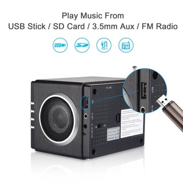 Портативные часы-радио August MB300H FM SD USB AUX