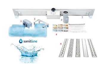 Линейный слив SANITLINE CERAMIC 90см 2в1 ДЛЯ ПЛИТКИ ИЛИ ГЛАДКОГО КОМПЛЕКТА PL