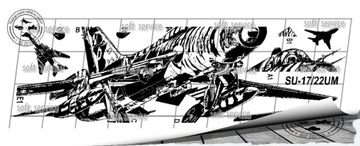 Наклейка на стену в виде самолета СУ-17/22УМ 195х56см №78