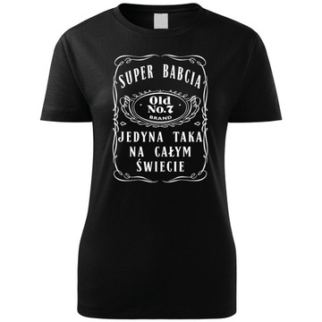 koszulka czarna SUPER BABCIA OLD NO. 7 S - XXL