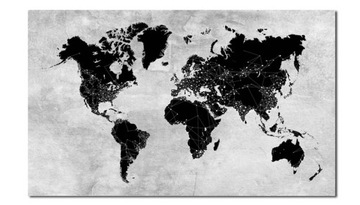 obraz XXL- MAPA ŚWIATA 3- 140x82cm na płótnie duży