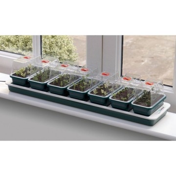 Garland duży podgrzewany propagator szklarenka 76x18,5x15cm 7 tacek