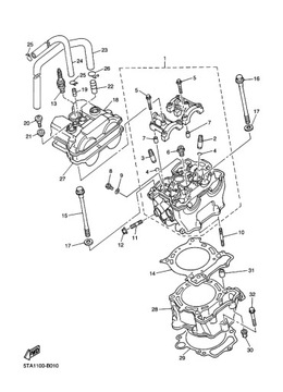 НАПРАВЛЯЮЩАЯ ВЫПУСКНОГО КЛАПАНА YAMAHA YFZ 450 R OEM