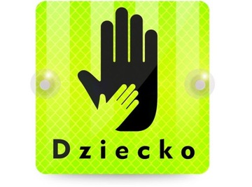 DZIECKO W AUCIE ODBLASK NEON NA AUTO PRZYSSAWKI