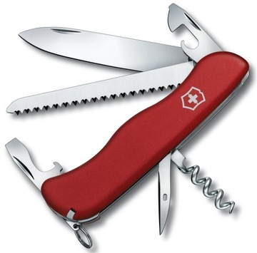 Victorinox 0.8863, Нож рюкзаковый карманный + кожаный чехол 4.0523.3, 111 мм