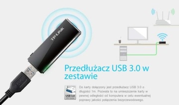 СЕТЕВАЯ КАРТА TP-LINK ARCHER T4U 2,4 ГГц 5 ГГц USB