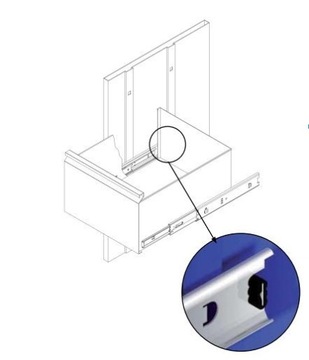 Направляющая для металлических шкафов для документов 80кг 550мм