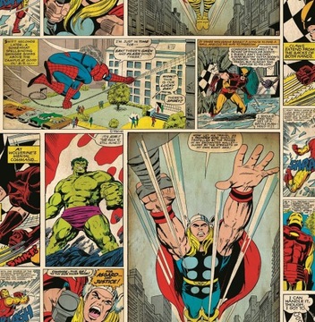 TAPETA MARVEL AVENGERS KOMIKSY HULK THOR TAPETY