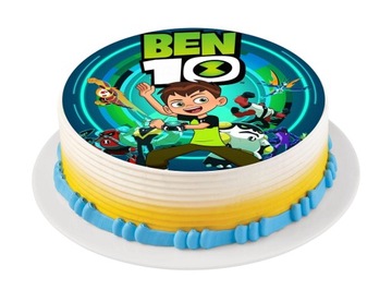 BARDZO GRUBY OPŁATEK NA TORT BEN 10 DUŻY 20 CM
