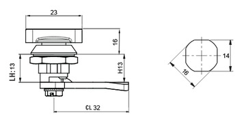 ЗАМОК ДЛЯ ШКАФА ДЛЯ ГАРДЕРОБА РУЧКА-БАБОЧКА С РУЧКОЙ FI 16X13 16 X 13 L= 39