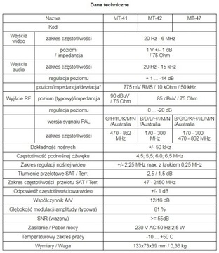 ТВ модулятор УВЧ TERRA MT-41 каналов 21-69 3xRCA