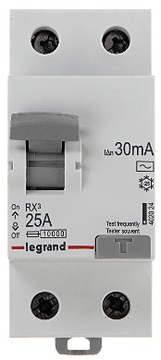 АВТОМАТИЧЕСКИЙ ВЫКЛЮЧАТЕЛЬ остаточного тока LEGRAND RX3 25А 2П 30мА
