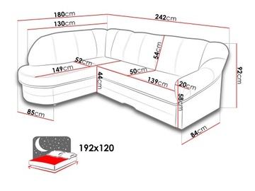 kanapa NAROŻNIK rozkładany do salon SANDRA BIS - L