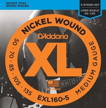 D'ADDARIO EXL160-5 5-струнные басовые струны 50-135