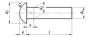 4x10 Nit nity stalowe łeb kulisty DIN 660 100szt.