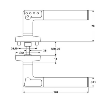 Assa Abloy Code Handle — ручка кода (слева)