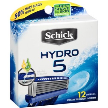 Ножи Schick / Wilkinson Hydro 5, 12 шт., США Power