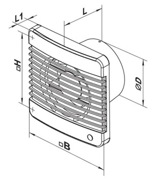 НАСТЕННЫЙ ВЕНТИЛЯТОР VENTS 125 STANDARD 185 м3/ч КОРОТКОЕ СОЕДИНЕНИЕ ТРУБЫ