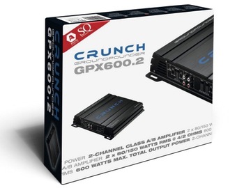 Мощный усилитель Crunch GPX600.2 300 Вт RMS в мосту 2 канала 2 x 150 Вт RMS