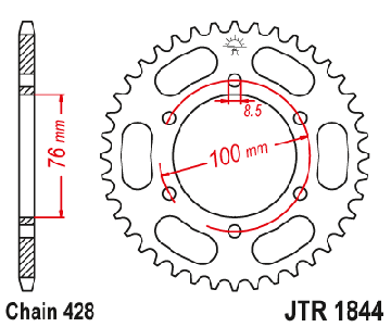 КОМПЛЕКТ ПРИВОДА YAMAHA YZF R125 DID+JT