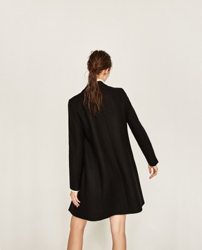 Пальто мужское шерстяное Zara, чёрное, М 38